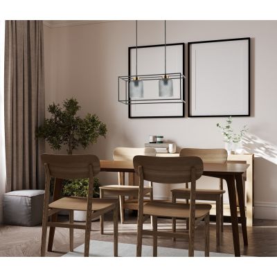 Italux Sinella lampa wisząca 2x40 W czarna-szary przydymiony PND-23231-2-BK+SG