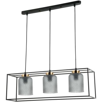 Italux Sinella lampa wisząca 3x40 W czarna-szary przydymiony PND-23231-3-BK+SG