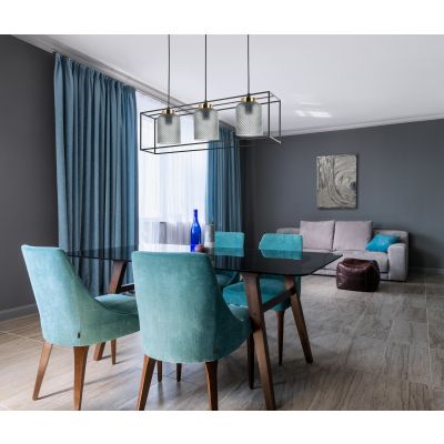 Italux Sinella lampa wisząca 3x40 W czarna-szary przydymiony PND-23231-3-BK+SG