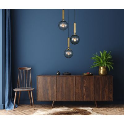 Italux Ravena lampa wisząca 3x5 W przydymiona PND-2324-3A BRO+SG