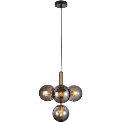 Italux Ravena lampa wisząca 4x5 W przydymiona PND-2324-4B BRO+SG