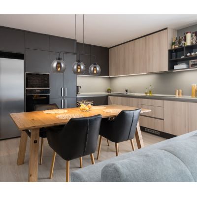 Italux Poggi lampa wisząca 3x40 W czarny mat-przydymiony PND-28028-3