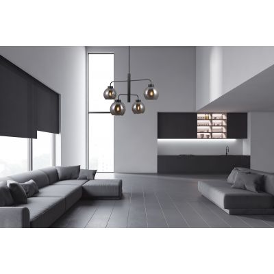 Italux Poggi lampa wisząca 4x40 W czarny-przydymiony PND-28028-4D
