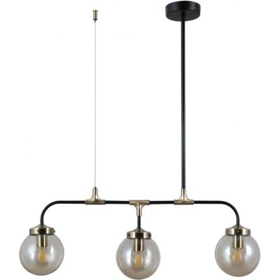 Italux Valpena lampa wisząca 3x78 W czarny mat/brąz antyczny/koniak PND-48882-3