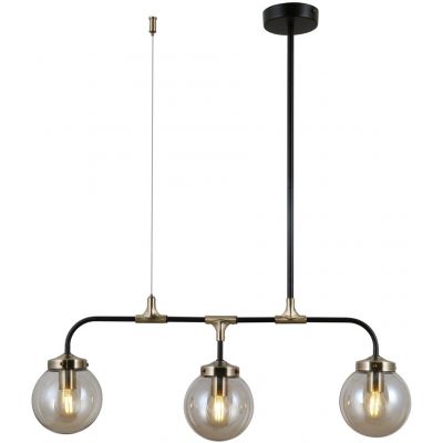 Italux Valpena lampa wisząca 3x78 W czarny mat/brąz antyczny/koniak PND-48882-3