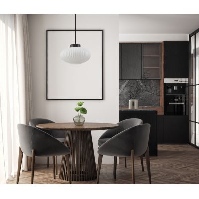 Italux Groste lampa wisząca 1x40 W biała-czarna PND-52376-1-BK