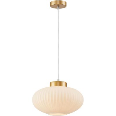 Italux Groste lampa wisząca 1x40 W biała-złota PND-52376-1-GD