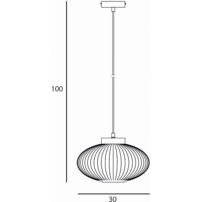 Italux Groste lampa wisząca 1x40 W biała-złota PND-52376-1-GD
