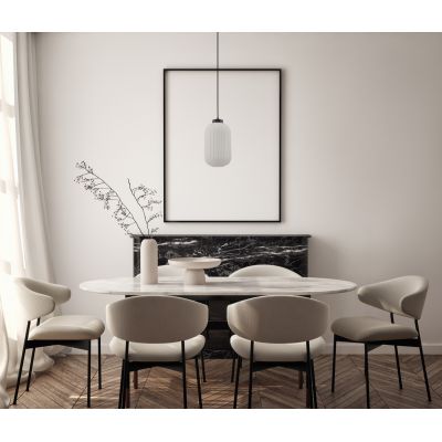 Italux Lindo lampa wisząca 1x40 W biała-czarna PND-52636-1-BK