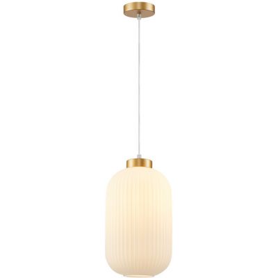Italux Lindo lampa wisząca 1x40 W biała-złota PND-52636-1-GD