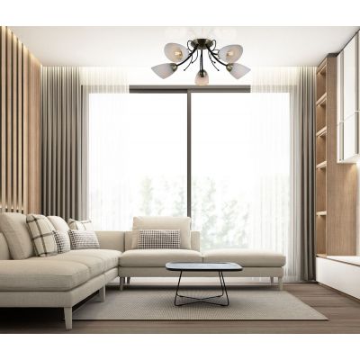 Italux Cristina lampa podsufitowa 5x40 W czarna PND-6706-5