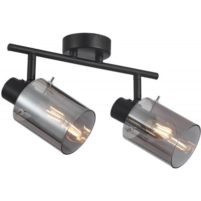 Italux Sardo lampa podsufitowa 2x40 W czarna-przydymiona SPL-5581-2-BK-SG