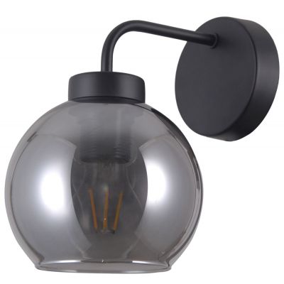 Italux Poggi kinkiet 1x40 W czarny-przydymiony WL-28028-1