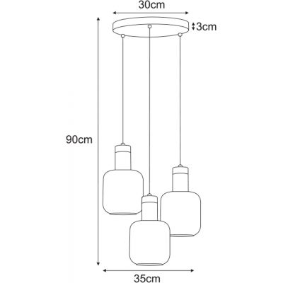 Kaja Denis lampa wisząca 3x15 W czarna-grafitowa K-5262