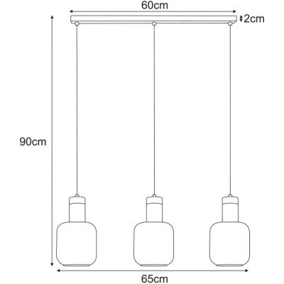 Kaja Denis lampa wisząca 3x15 W czarna-grafitowa K-5263