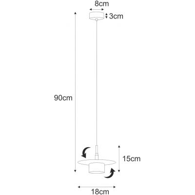 Kaja Burgas lampa wisząca 1x10 W czarna-złota K-5455