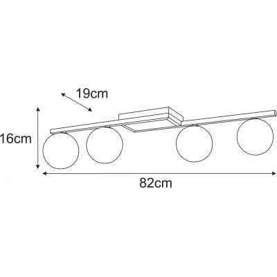 Kaja Korfu lampa podsufitowa 4x10 W biała-czarna K-5460
