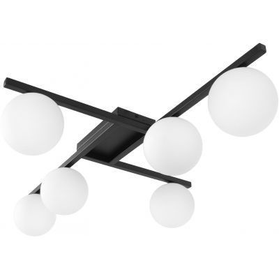 Kaja Korfu lampa podsufitowa 6x10 W biała-czarna K-5461