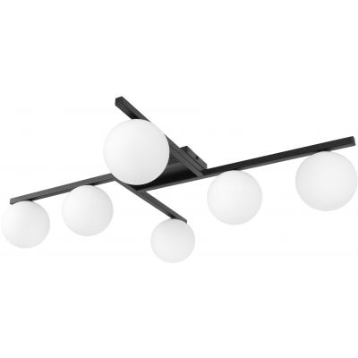 Kaja Korfu lampa podsufitowa 6x10 W biała-czarna K-5461