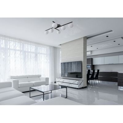 Kaja Korfu lampa podsufitowa 6x10 W biała-czarna K-5461