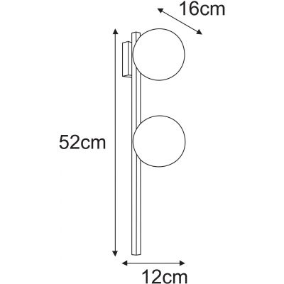 Kaja Korfu kinkiet 2x10 W biały-czarny K-5463