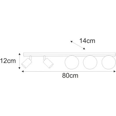Kaja Swing lampa podsufitowa 5x10 W biała-czarna K-5491