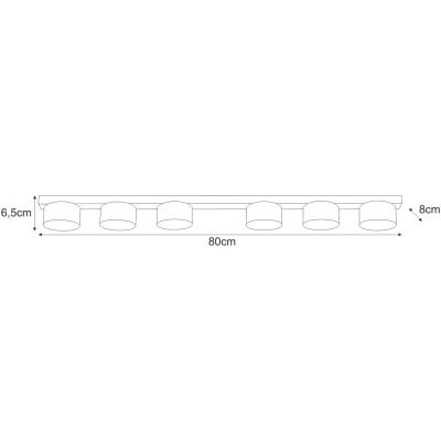 Kaja Cruz lampa podsufitowa 6x10 W czarna K-5534