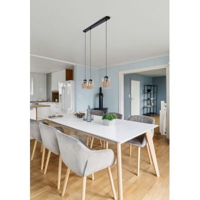 Kaja Soro lampa wisząca 3x15 W czarna-bursztynowa K-5570