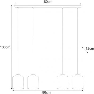 Kaja Soro lampa wisząca 4x15 W czarna-bursztynowa K-5571