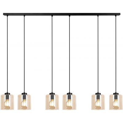 Kaja Soro lampa wisząca 6x15 W czarna-bursztynowa K-5572