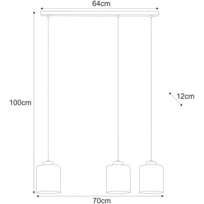 Kaja Miri lampa wisząca 3x15 W czarna-grafitowa K-5575