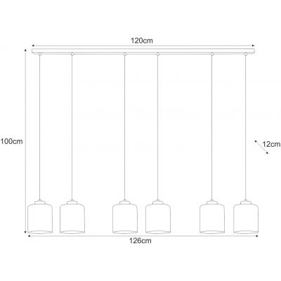 Kaja Miri lampa wisząca 6x15 W czarna-grafitowa K-5577