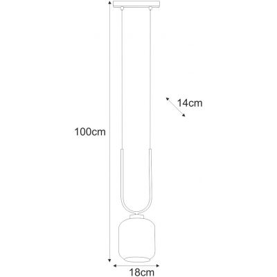 Kaja Coni lampa wisząca 1x15 W czarna-bursztynowa K-5580