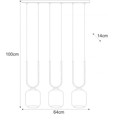 Kaja Coni lampa wisząca 3x15 W czarna-bursztynowa K-5581