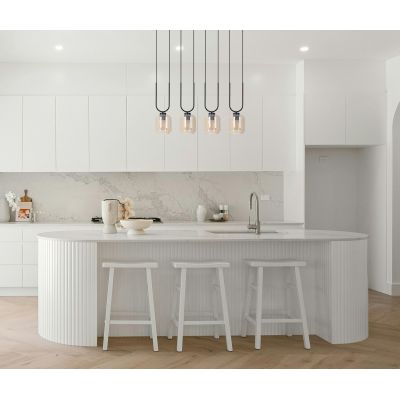 Kaja Coni lampa wisząca 4x15 W czarna-bursztynowa K-5582