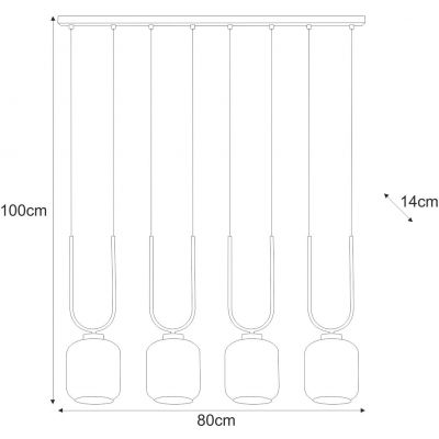 Kaja Coni lampa wisząca 4x15 W czarna-bursztynowa K-5582
