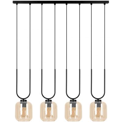 Kaja Coni lampa wisząca 4x15 W czarna-bursztynowa K-5582