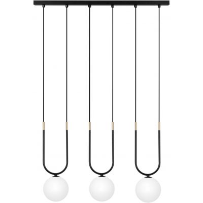 Kaja Enzo lampa wisząca 3x10 W biała-czarna-złota K-5591