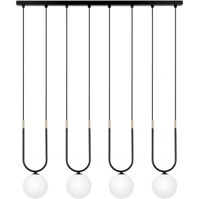 Kaja Enzo lampa wisząca 4x10 W biała-czarna-złota K-5592