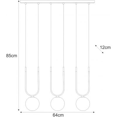 Kaja Goldi lampa wisząca 3x10 W czarna-złota-bursztynowa K-5596