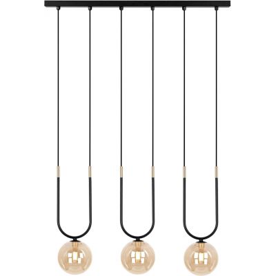Kaja Goldi lampa wisząca 3x10 W czarna-złota-bursztynowa K-5596