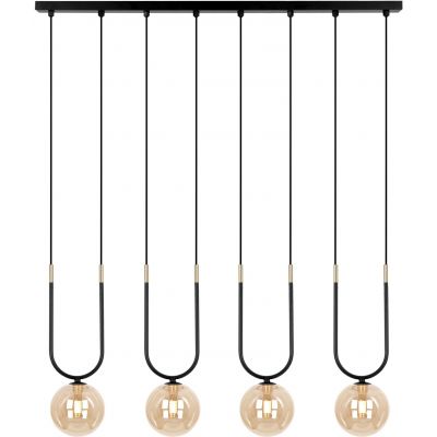 Kaja Goldi lampa wisząca 4x10 W czarna-złota-bursztynowa K-5597