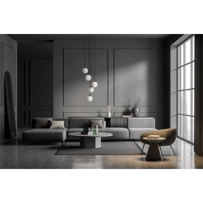 Kaja Aspen lampa wisząca 5x10 W biała-czarna K-5551