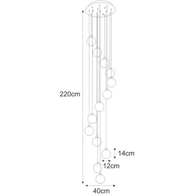 Kaja Dori lampa wisząca 13x10 W czarna-grafitowa KP-30
