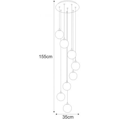 Kaja Galaxy lampa wisząca 8x10 W czarna-złota-bursztynowa K-5562
