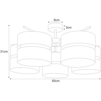 Kaja Malavi lampa podsufitowa 5x15 W czarna-złota K-5503