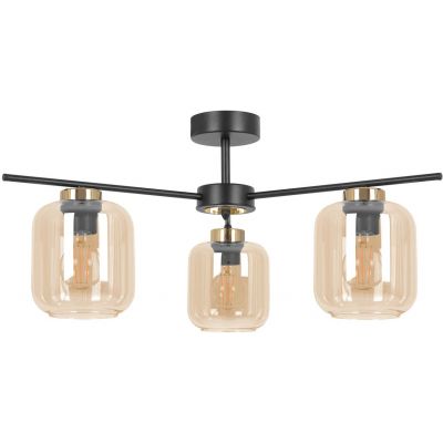 Kaja Iga lampa podsufitowa 3x15 W czarna-złota-bursztynowa K-5511