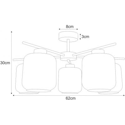 Kaja Iga lampa podsufitowa 5x15 W czarna-złota-bursztynowa K-5512