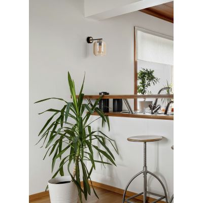 Kaja Iga kinkiet 1x15 W czarny-złoty-bursztynowy K-5513