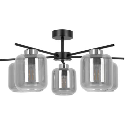 Kaja Piega lampa podsufitowa 5x15 W czarna-srebrna-grafitowa K-5517